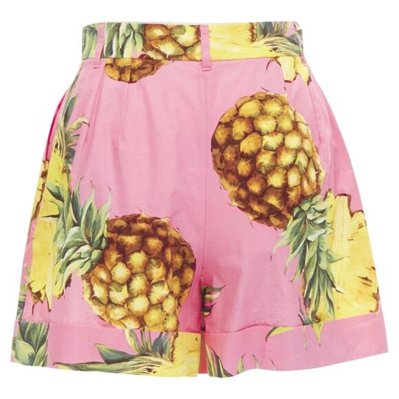Dolce & Gabbana Pineapple print A-line high waisted shorts - Picture 5 of 6